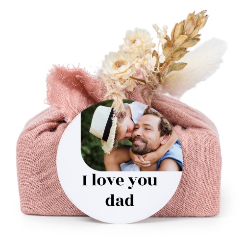 Pink cotton wrapped soaps with round label (6 pcs)