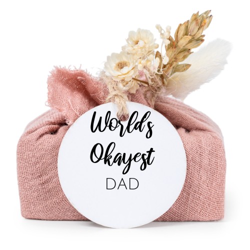 Lot de 6 savons avec emballage en coton rose et étiquettes rondes