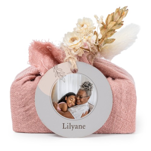 Zeepjes in roos tetra doekje met rond label (set van 6)