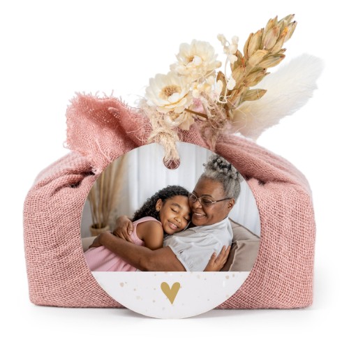 Lot de 6 savons avec emballage en coton rose et étiquettes rondes