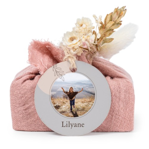 Pink cotton wrapped soaps with round label (6 pcs)