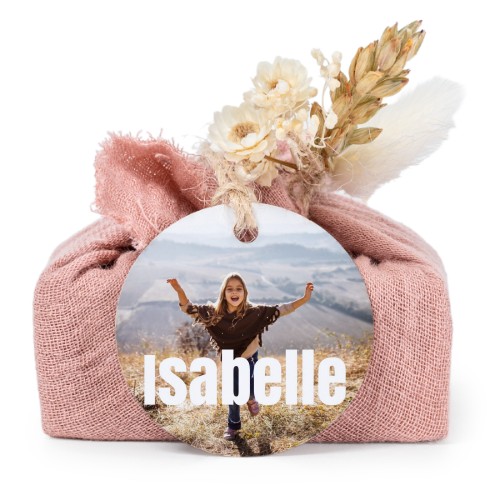 Pink cotton wrapped soaps with round label (6 pcs)