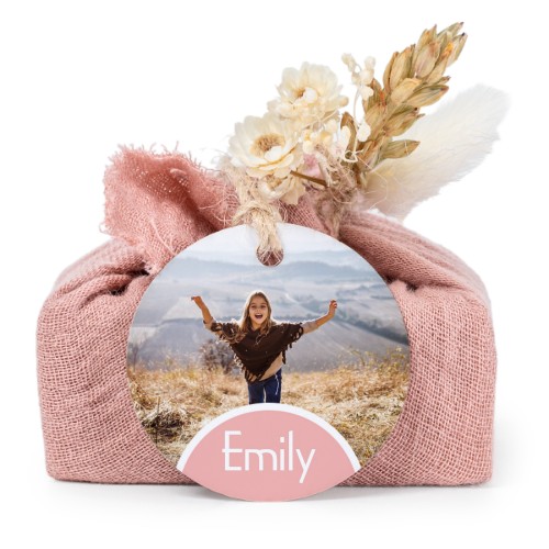 Sæber i lyserøde stofindpakninger med rundt mærke (sæt á 6)