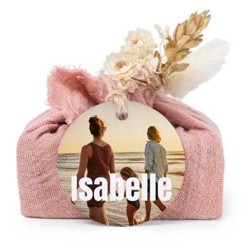 Lot de 6 savons avec emballage en coton rose et étiquettes rondes