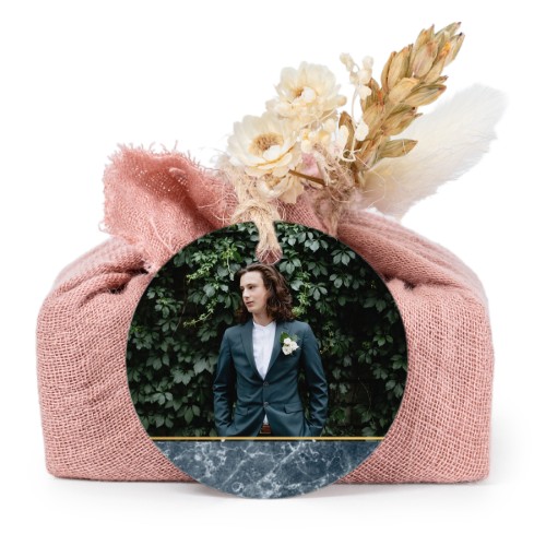 Pink cotton wrapped soaps with round label (6 pcs)