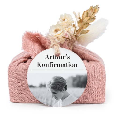 Lot de 6 savons avec emballage en coton rose et étiquettes rondes Lot de 6 savons avec emballage en coton rose et étiquettes rondes