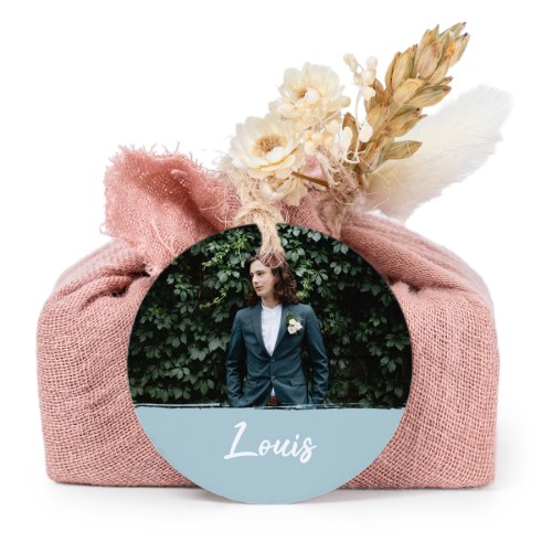 Lot de 6 savons avec emballage en coton rose et étiquettes rondes