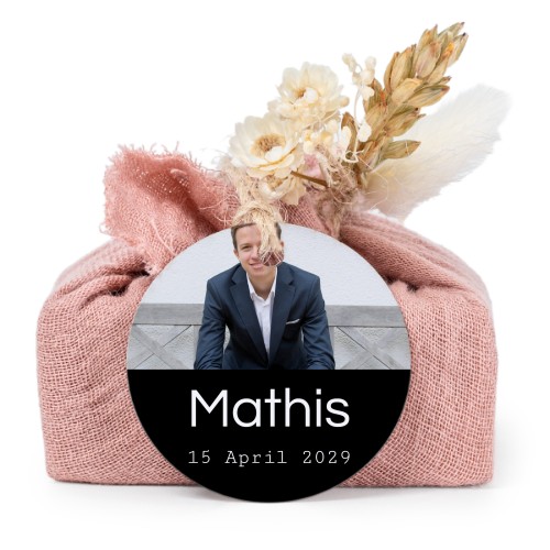 Lot de 6 savons avec emballage en coton rose et étiquettes rondes