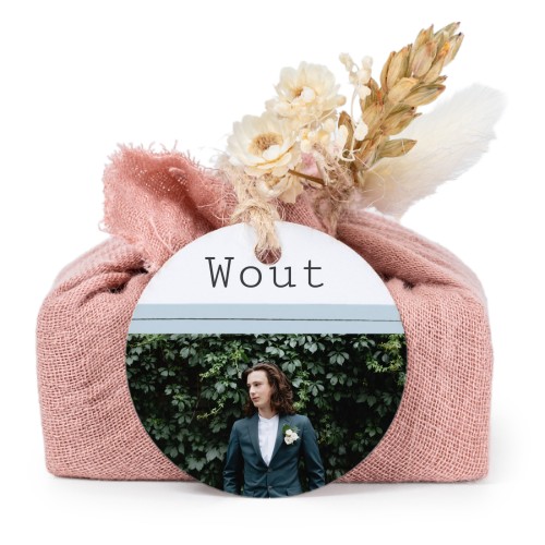 Pink cotton wrapped soaps with round label (6 pcs)