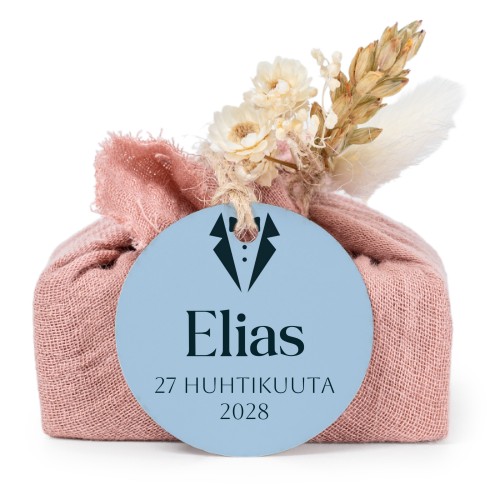 Saippuat rosa kangaskääreessä, pyöreä etiketti (6 kpl)