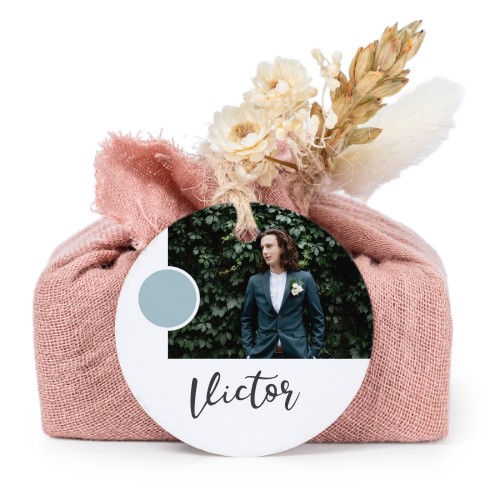 Lot de 6 savons avec emballage en coton rose et étiquettes rondes