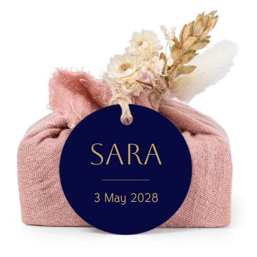 Lot de 6 savons avec emballage en coton rose et étiquettes rondes