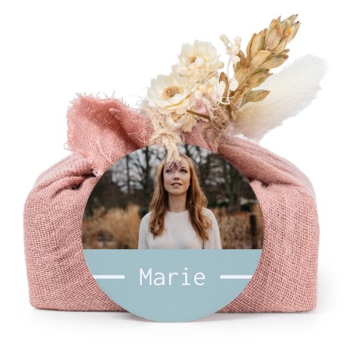 Zeepjes in roos tetra doekje met rond label (set van 6) Zeepjes in roos tetra doekje met rond label (set van 6)