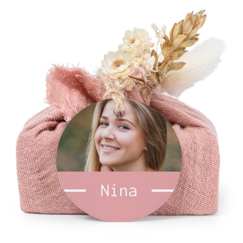 Saippuat rosa kangaskääreessä, pyöreä etiketti (6 kpl)