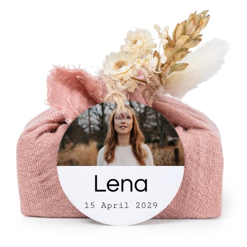 Pink cotton wrapped soaps with round label (6 pcs)