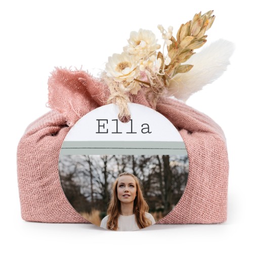 Såper i rosa stoffinnpakninger med rundt merke (sett à 6)