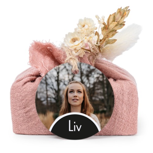 Lot de 6 savons avec emballage en coton rose et étiquettes rondes