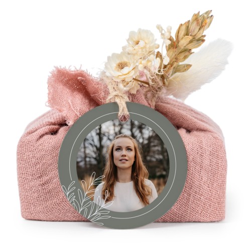 Tvålar i rosa tygförpackningar med rund etikett (6 st)