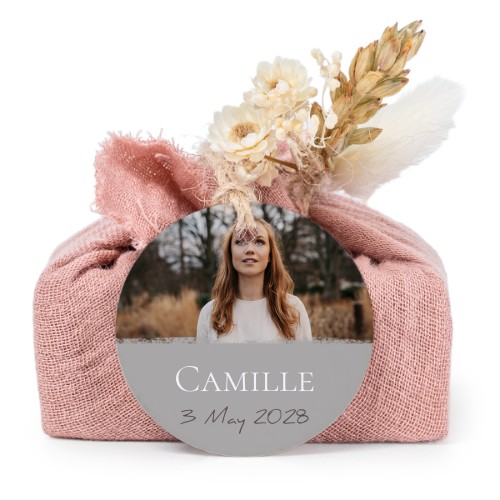 Lot de 6 savons avec emballage en coton rose et étiquettes rondes Lot de 6 savons avec emballage en coton rose et étiquettes rondes