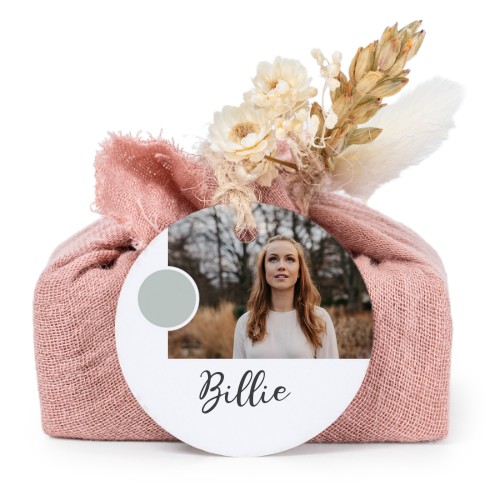 Såper i rosa stoffinnpakninger med rundt merke (sett à 6)