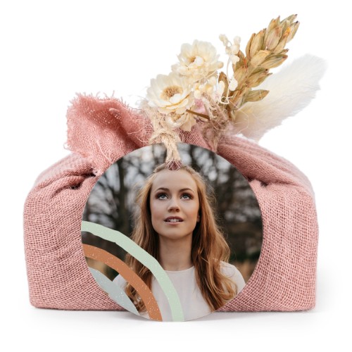 Pink cotton wrapped soaps with round label (6 pcs)