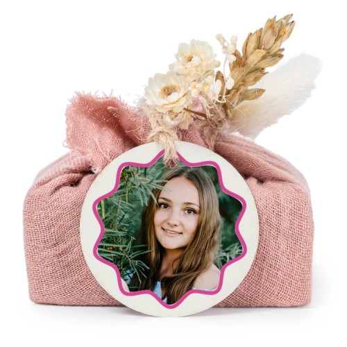 Lot de 6 savons avec emballage en coton rose et étiquettes rondes