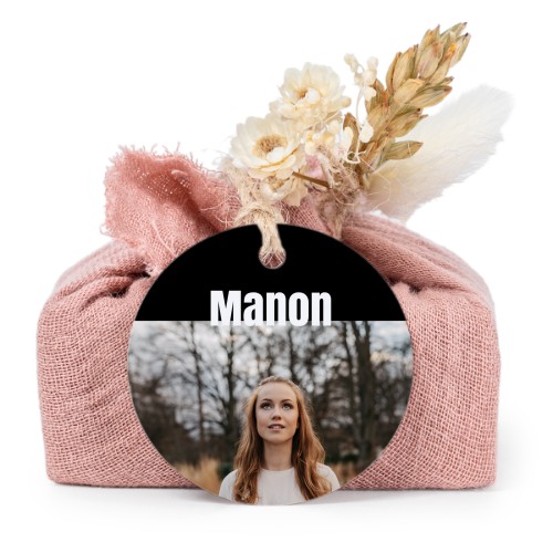 Lot de 6 savons avec emballage en coton rose et étiquettes rondes