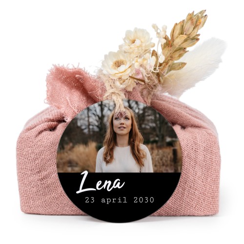 Pink cotton wrapped soaps with round label (6 pcs)