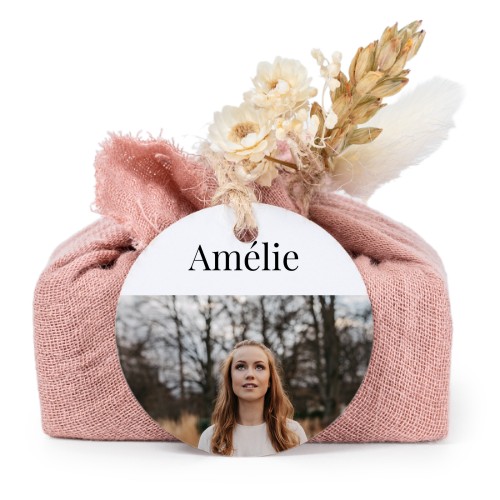 Lot de 6 savons avec emballage en coton rose et étiquettes rondes Lot de 6 savons avec emballage en coton rose et étiquettes rondes