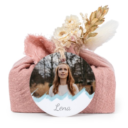 Lot de 6 savons avec emballage en coton rose et étiquettes rondes