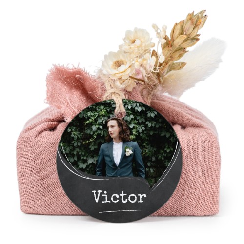 Pink cotton wrapped soaps with round label (6 pcs)