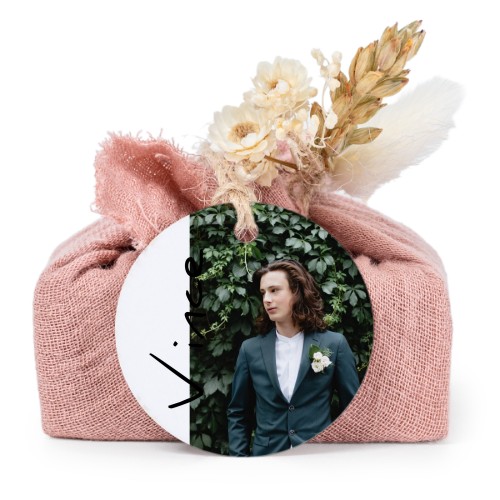 Lot de 6 savons avec emballage en coton rose et étiquettes rondes