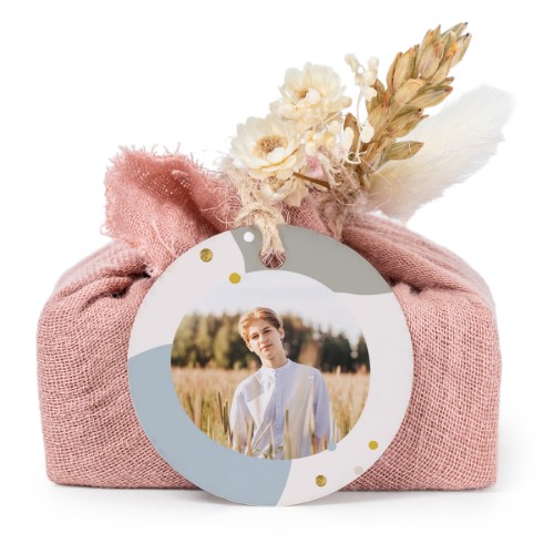 Lot de 6 savons avec emballage en coton rose et étiquettes rondes