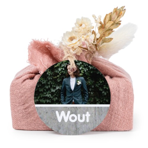 Pink cotton wrapped soaps with round label (6 pcs)