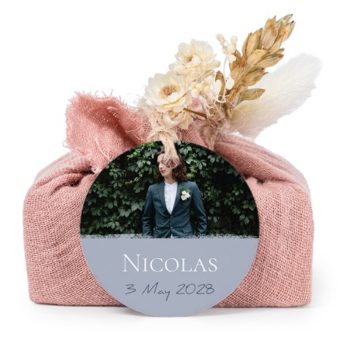 Pink cotton wrapped soaps with round label (6 pcs)