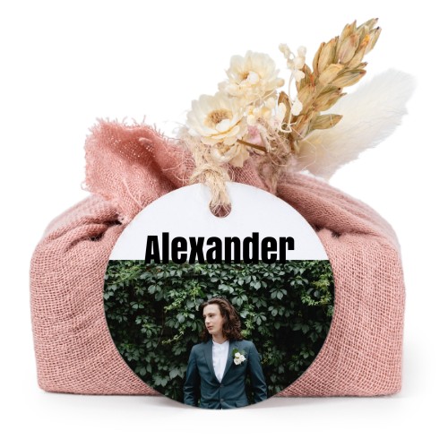 Pink cotton wrapped soaps with round label (6 pcs)