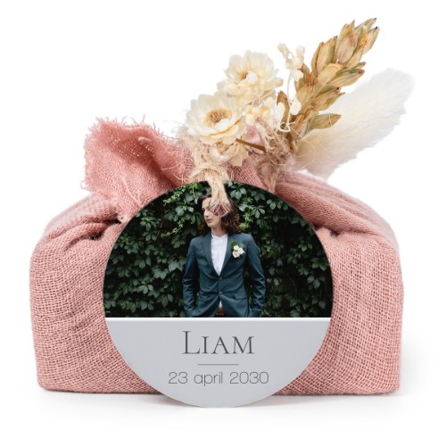 Pink cotton wrapped soaps with round label (6 pcs)