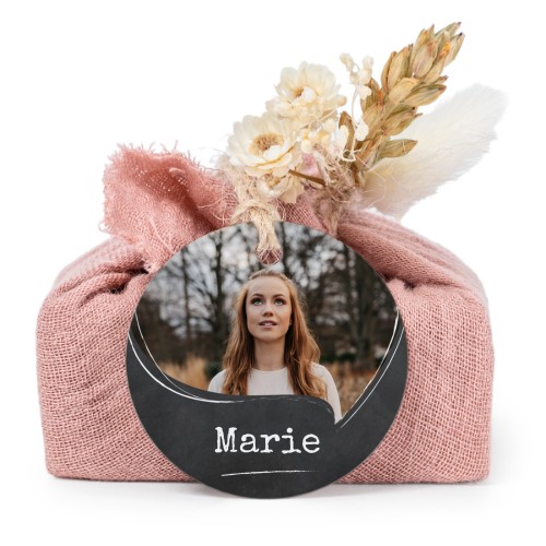 Lot de 6 savons avec emballage en coton rose et étiquettes rondes