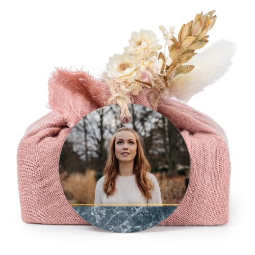 Lot de 6 savons avec emballage en coton rose et étiquettes rondes