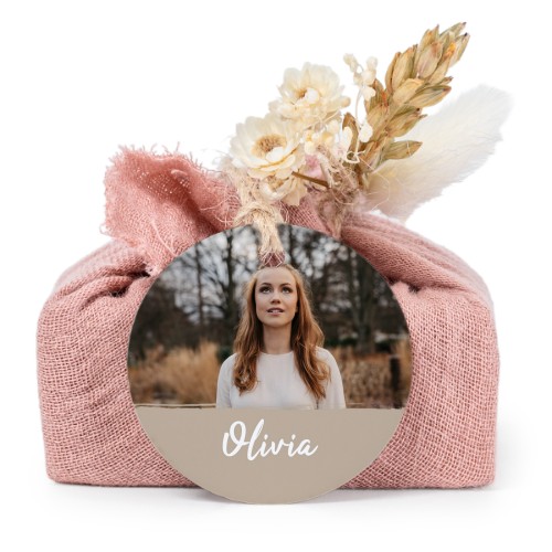 Lot de 6 savons avec emballage en coton rose et étiquettes rondes