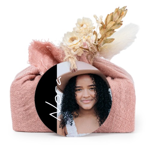 Lot de 6 savons avec emballage en coton rose et étiquettes rondes