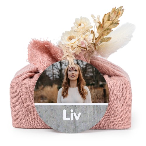 Såper i rosa stoffinnpakninger med rundt merke (sett à 6)