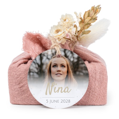 Saippuat rosa kangaskääreessä, pyöreä etiketti (6 kpl)