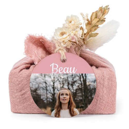 Lot de 6 savons avec emballage en coton rose et étiquettes rondes