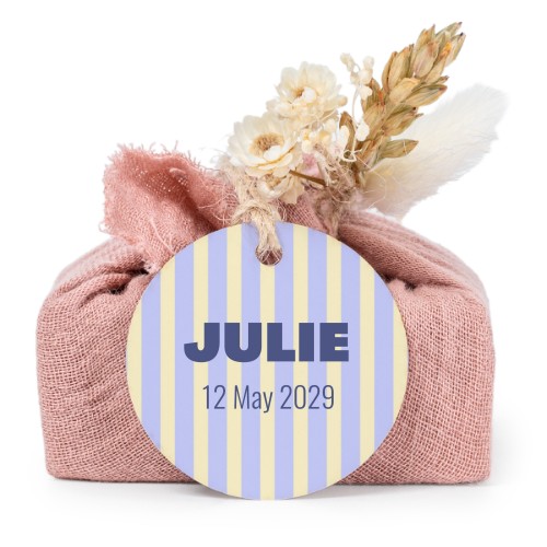 Zeepjes in roos tetra doekje met rond label (set van 6)