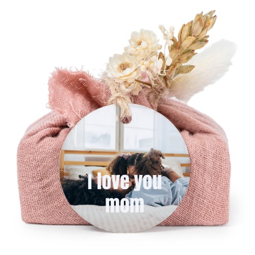 Pink cotton wrapped soaps with round label (6 pcs)