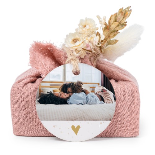 Pink cotton wrapped soaps with round label (6 pcs)