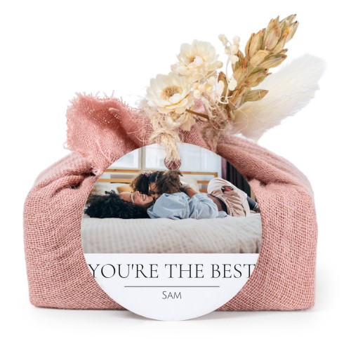 Lot de 6 savons avec emballage en coton rose et étiquettes rondes Lot de 6 savons avec emballage en coton rose et étiquettes rondes