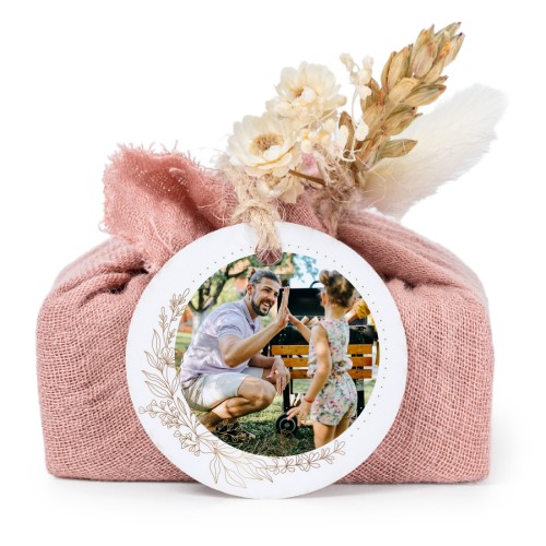 Lot de 6 savons avec emballage en coton rose et étiquettes rondes