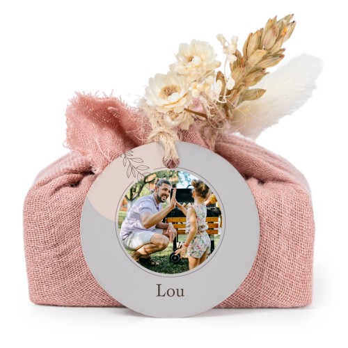 Lot de 6 savons avec emballage en coton rose et étiquettes rondes